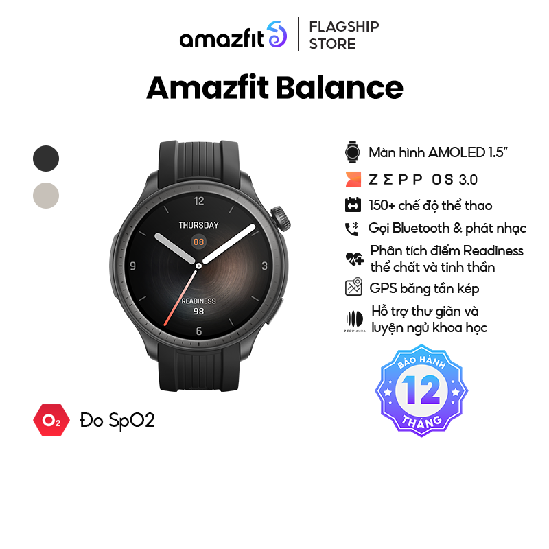 Đồng hồ thông minh Amazfit Balance - AMOLED 1.5”- Zepp 3.0 - Nghe gọi trực tiếp- Hàng Chính Hãng - BH 12 tháng