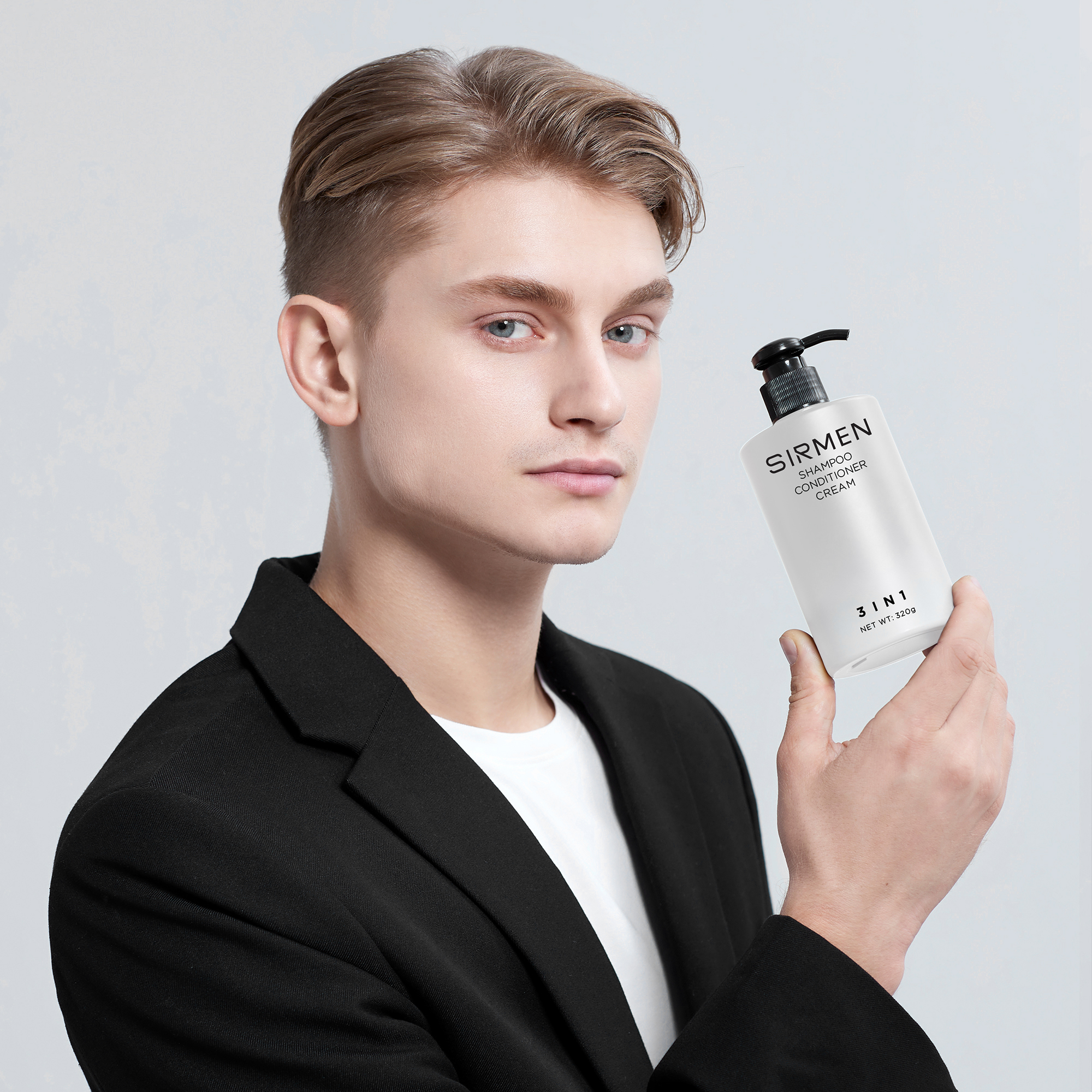 Sữa tắm 350g và Dầu gội 320g nguyên liệu châu Âu SIRMEN Europe Gentlemen cao cấp 100g chiết xuất tự nhiên