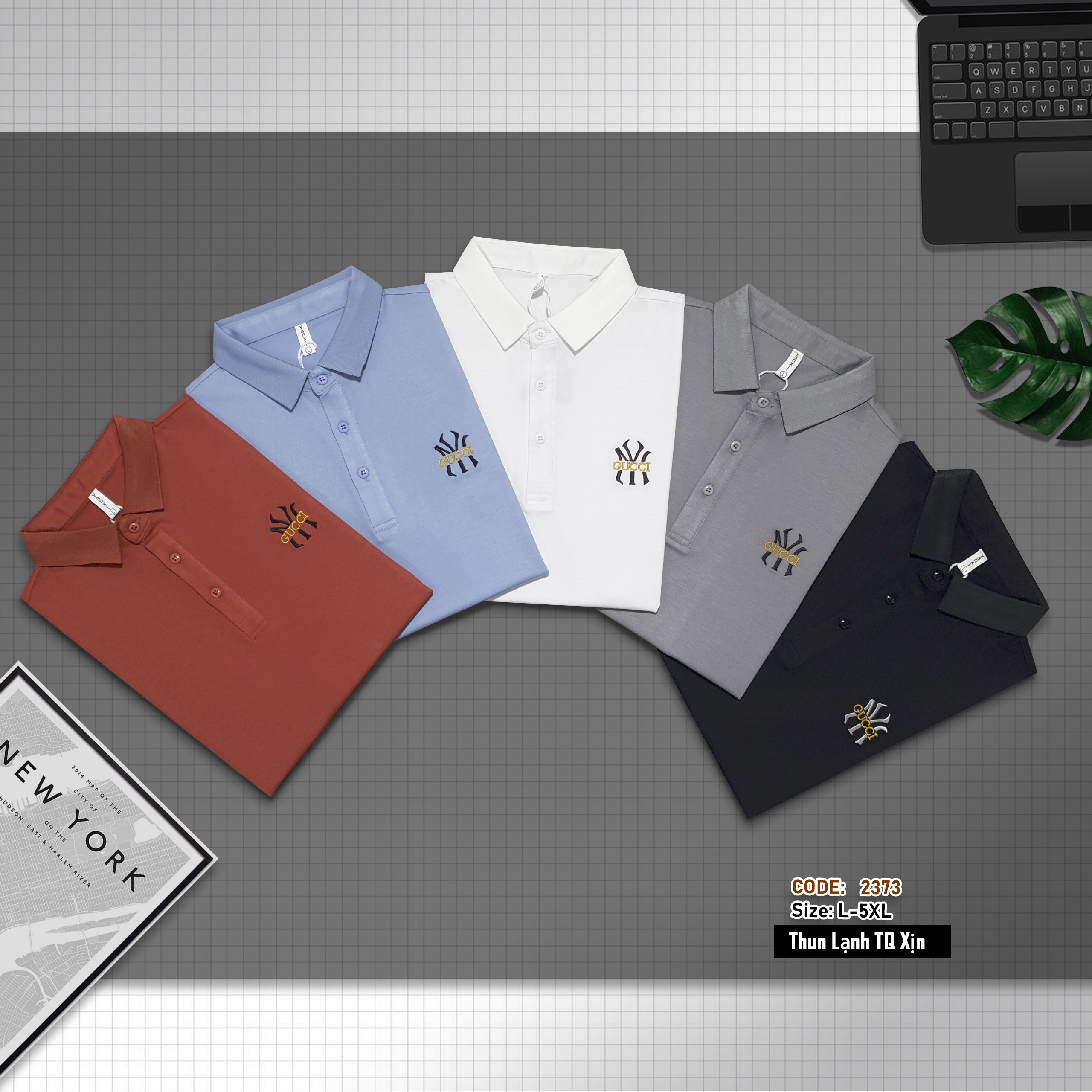 2373 - Áo Polo nam tay ngắn, Áo cổ trụ nam thun lạnh cao cấp, hàng Xưởng may Vinh Thiện Phát, sỉ từ 10 cái