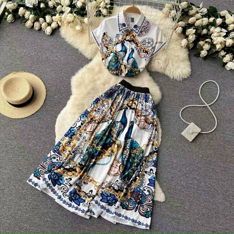 SÉT BỘ ÁO + CHÂN VÁY LỤA DẬP LY
