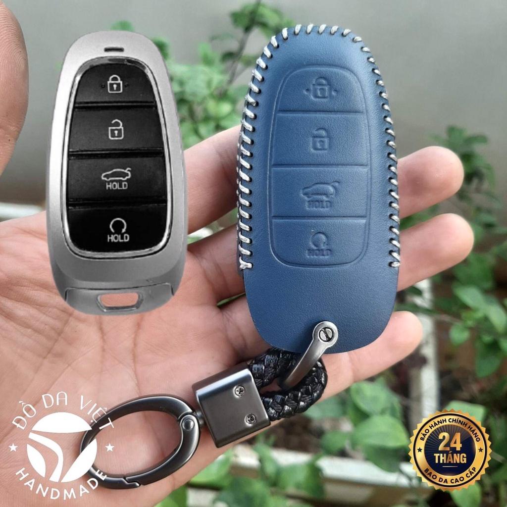 Bao da chìa khoá HYUNDAI SANTAFE , TUCSON . Da thật 100%, bảo hành 2 năm