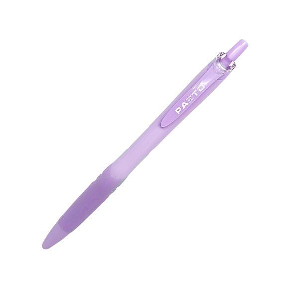Bút Gel Bấm 0.6 mm Màu Pastel Pazto - Flexoffice FO-GELB039 - Thân Bút Tím - Mực Xanh