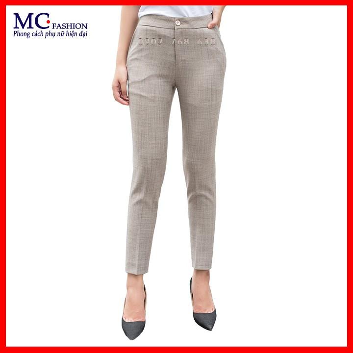 Quần Tây Nữ Lưng Cao, Đẹp, Kiểu Quần Âu Nữ Công Sở, Ống Côn, Màu Nude, Mc Fashion TQ0383