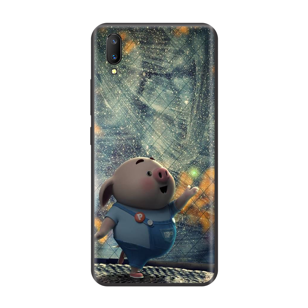 Ốp lưng TPU viền dẻo cho điện thoại VIVO V11 Hình Heo Con Chạy Bộ