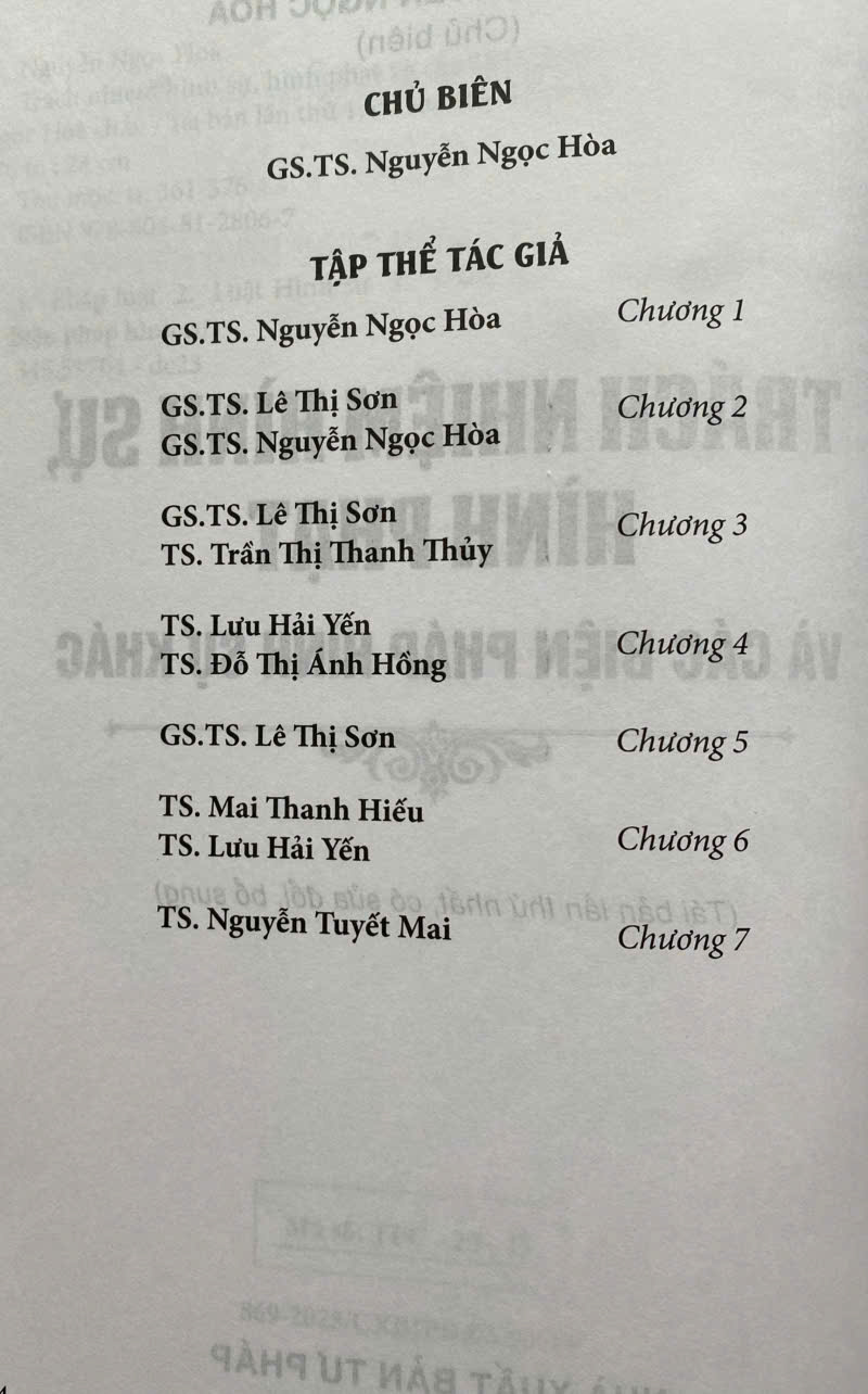 Trách Nhiệm Hình Sự, Hình Phạt Và Các Biện Pháp Hình Sự Khác