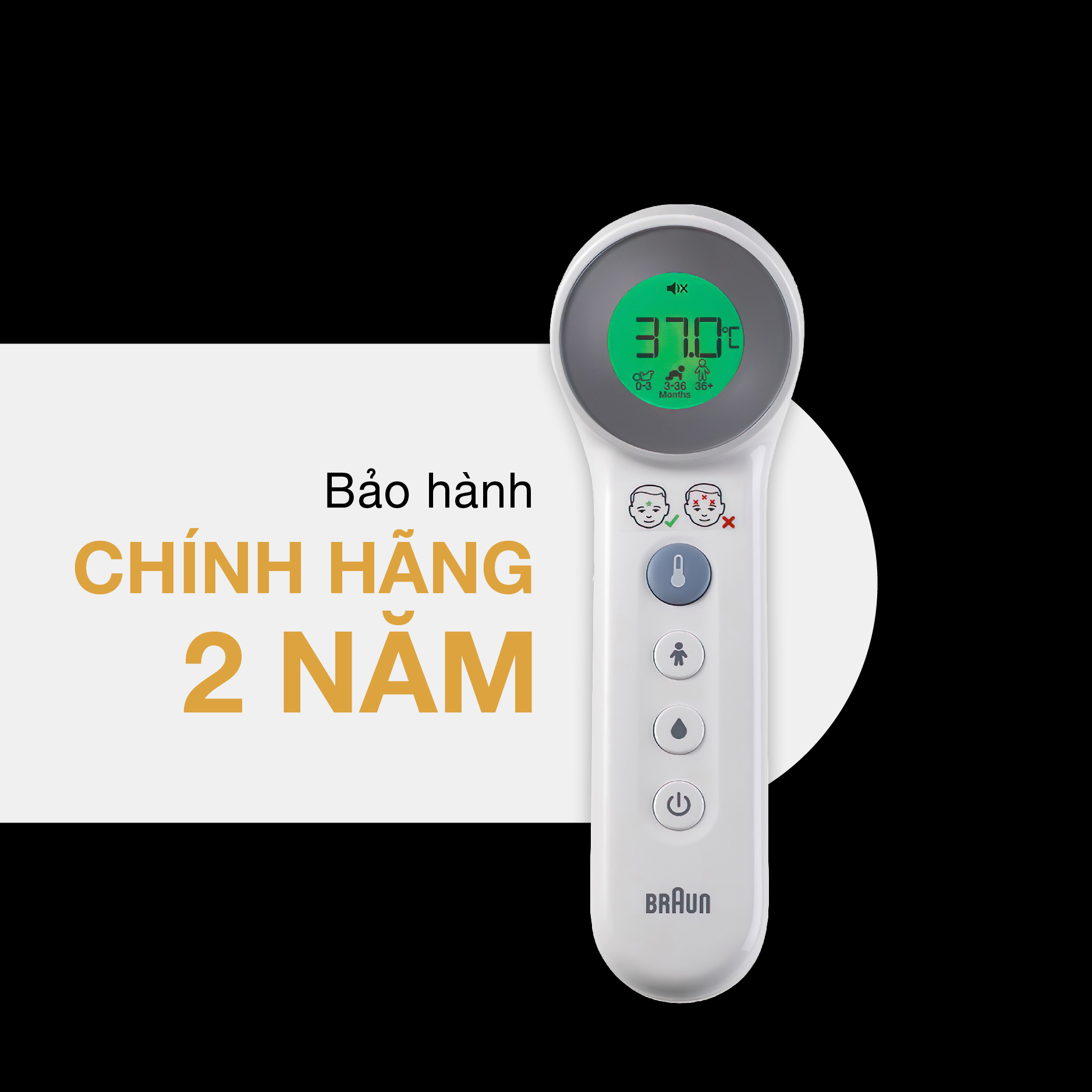 Nhiệt kế hồng ngoại đo trán Braun BNT400WE chuyên biệt cho từng độ tuổi