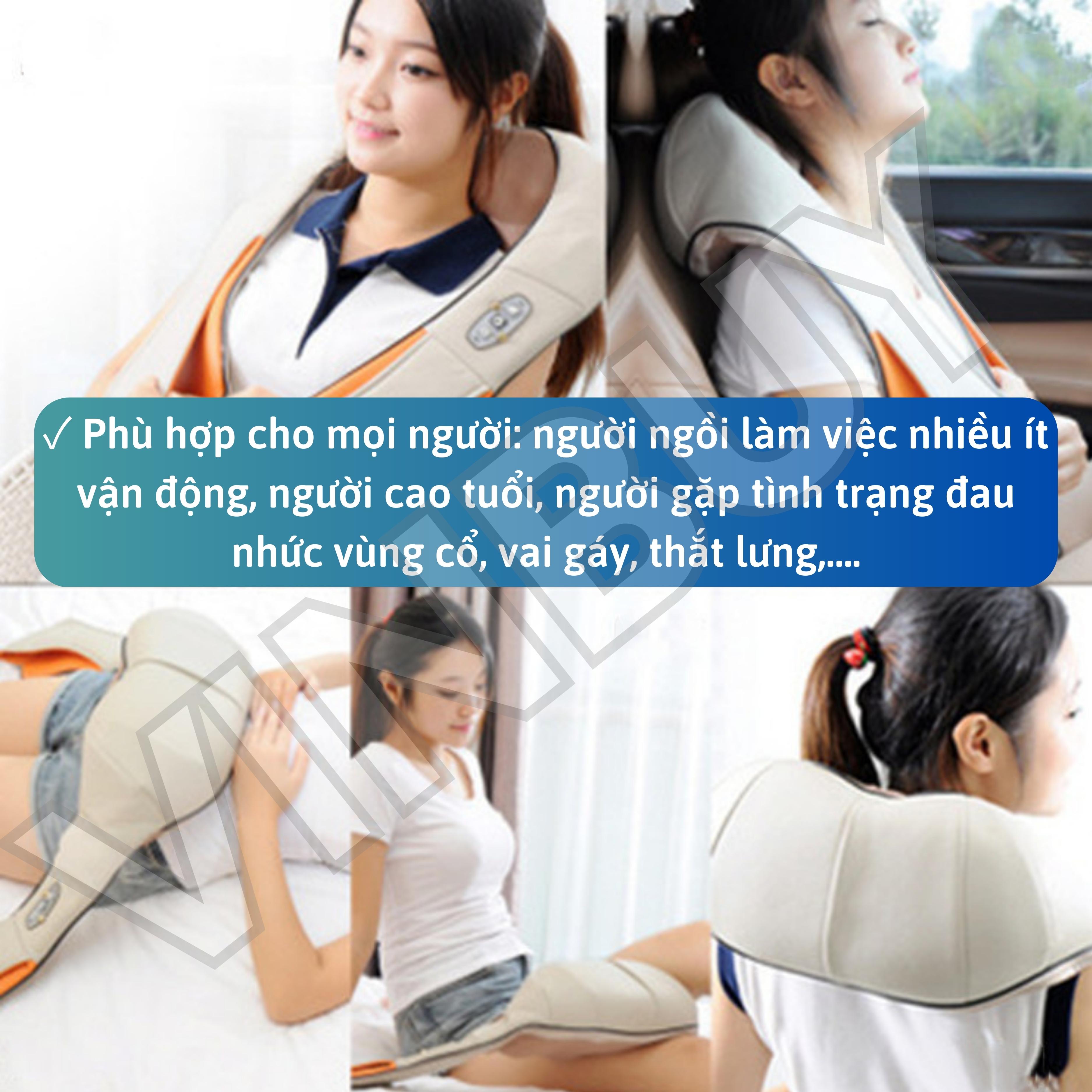 Máy Massage Cổ Vai Gáy Hồng Ngoại VINBUY, Gối Massage Cổ Vai Gáy, Đai Mát Xa Toàn Thân Chuyên Sâu, Giảm Đau Cơ, Cứng Khớp - Quà Tặng Cho Sức Khỏe - Hàng Chính Hãng