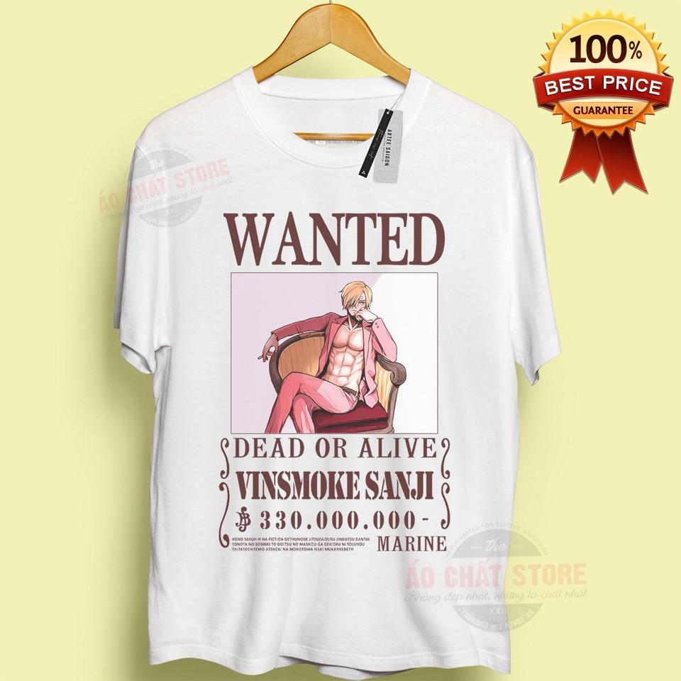 Áo Sanji Wanted One Piece Cực Chất - Áo Phông Đầu Bếp Chân Đen Sanji Mẫu Mới Đẹp OP109