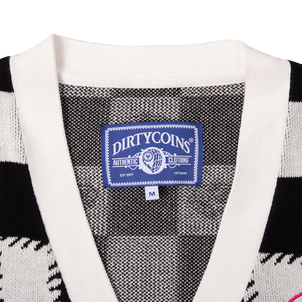 DirtyCoins Áo khoác Checkerboard Knit Cardigan