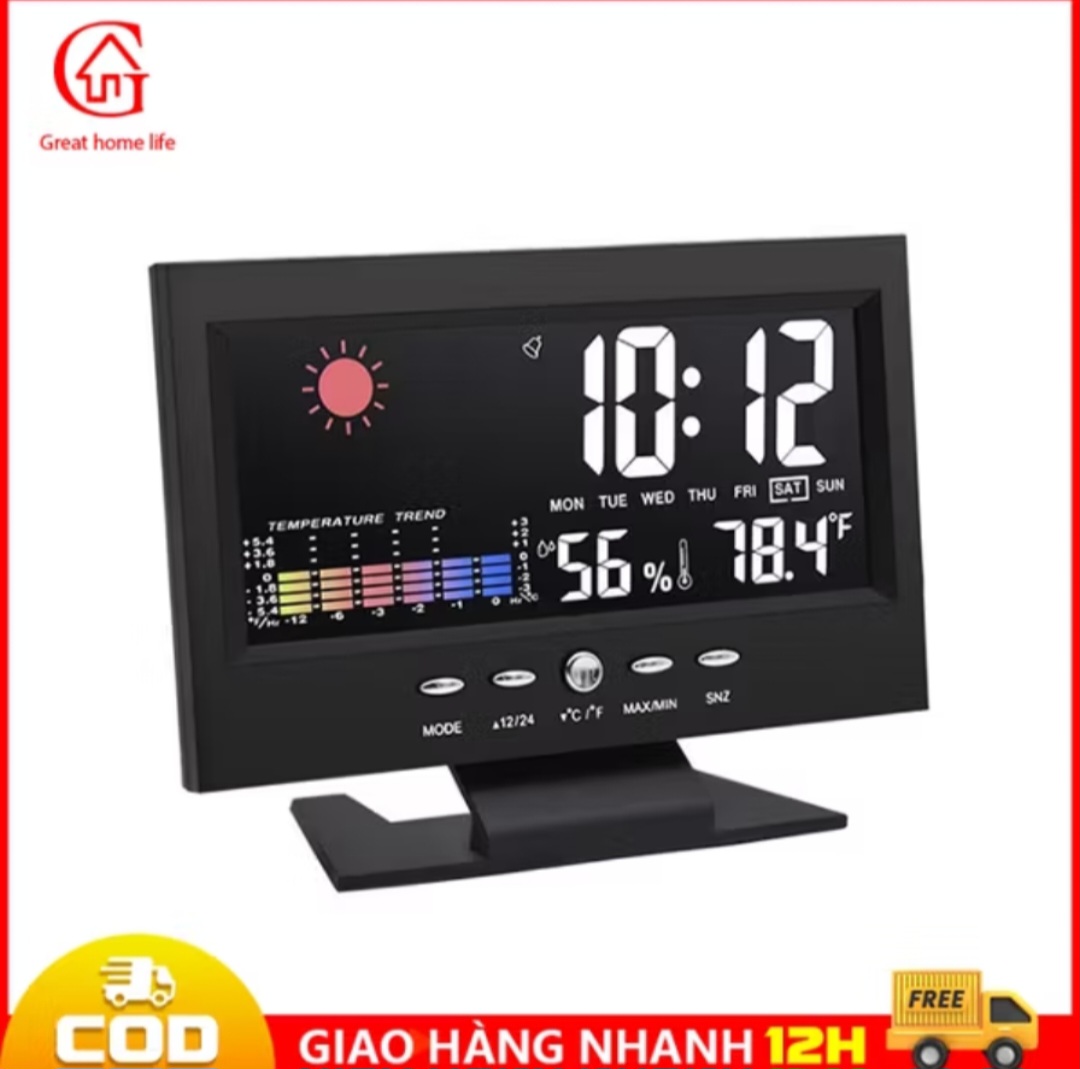 ĐỒNG HỒ LED ĐỂ BÀN TRANG TRÍ XEM GIỜ BÁO THỜI TIẾT NHIỆT ĐỘ NGÀY THÁNG NĂM THỨ ĐA NĂNG