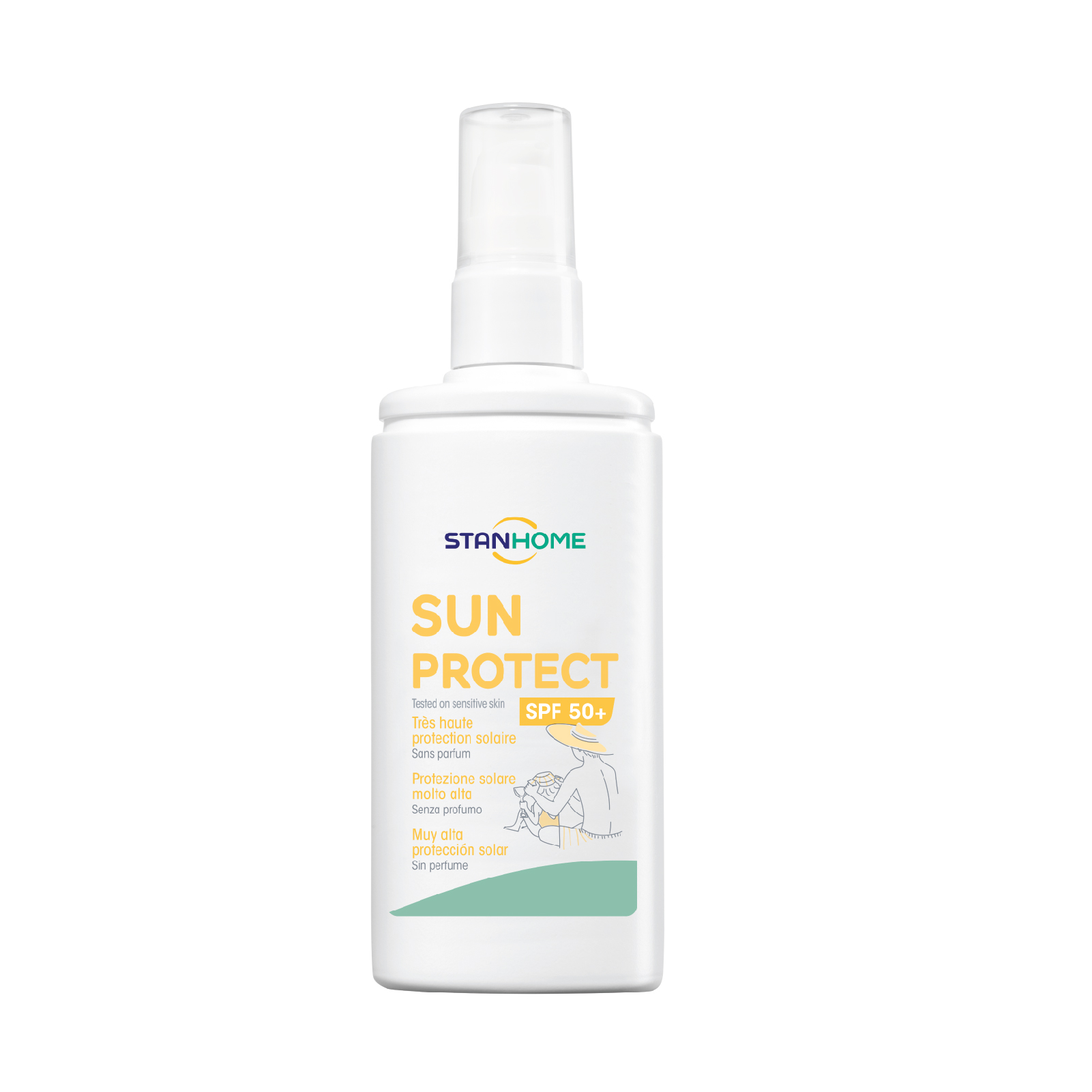 Kem chống nắng dưỡng ẩm cho da nhạy cảm chỉ số SPF 50+ Stanhome Sun Protect 125ml