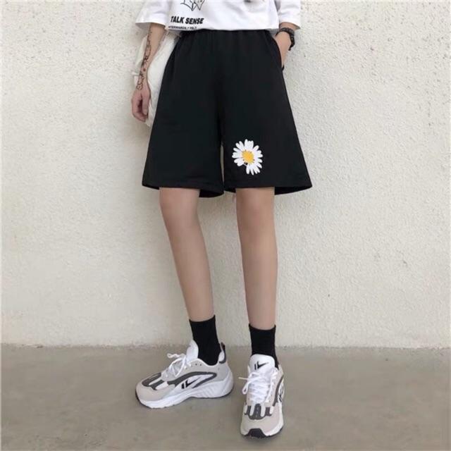 Quần short unisex G-ALPHA hoa cúc, quần lửng nam nữ ulzzang G-D002
