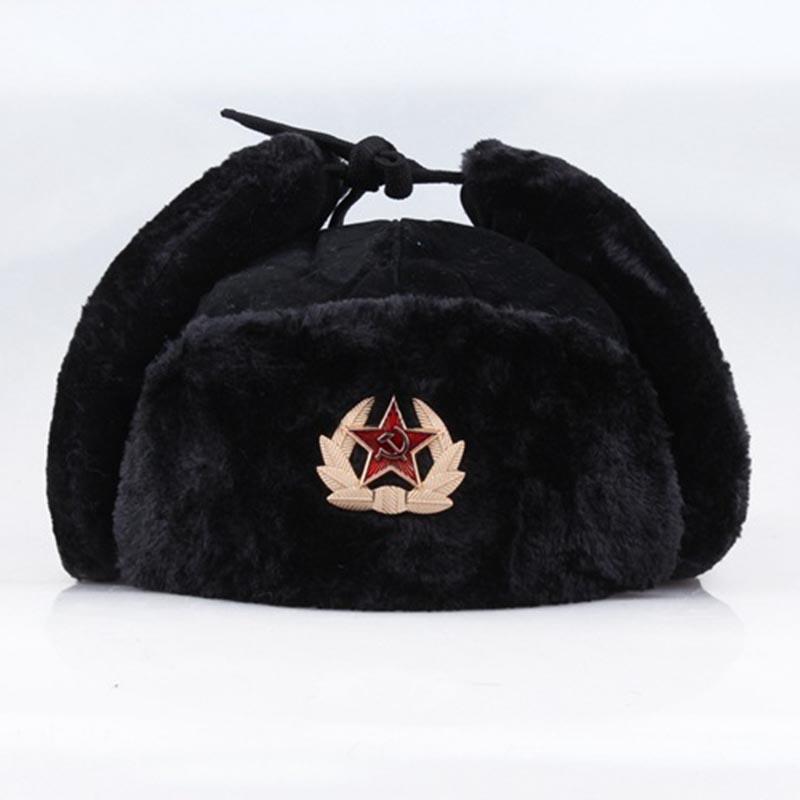 Nga Quân Đội Liên Xô Quân Huy Hiệu Ushanka Máy Bay Ném Bom Mũ Phi Công Người Đánh Bẫy Aviator Bộ Đội Mùa Đông Lông Thỏ Giả Earflap Tuyết Nón