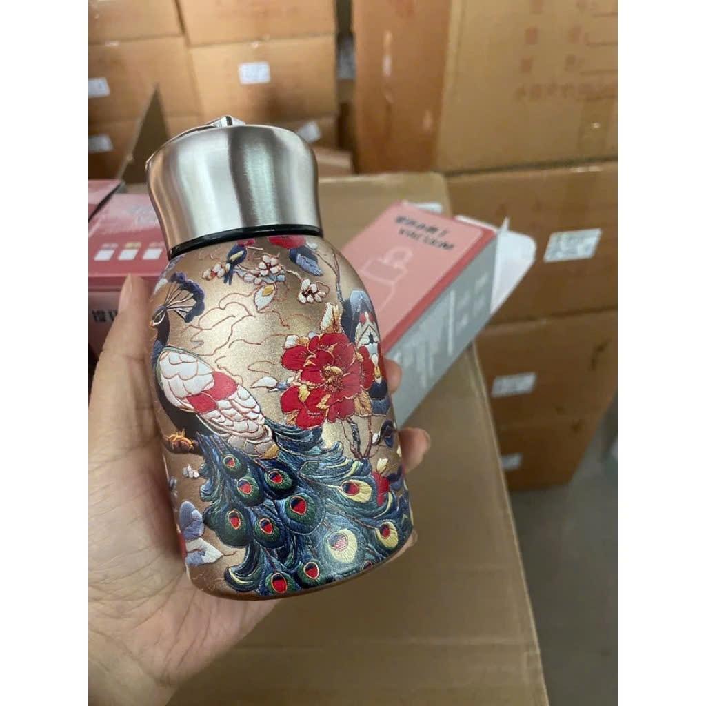 Bình giữ nhiệt mini con công, Labubu bằng inox 300ml . Giữ nhiệt cà phê ,trà đi học đi làm