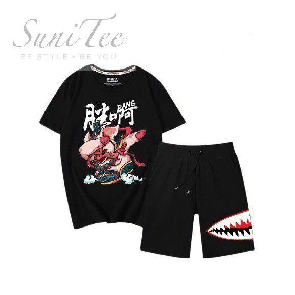 Set đồ bộ Nam freesize mặc nhà, dạo phố in hình so cute
