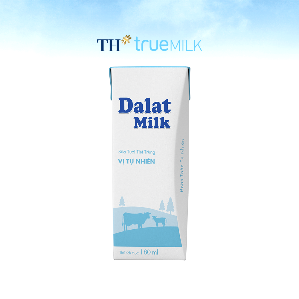 Thùng 48 hộp sữa tươi tiệt trùng vị tự nhiên Dalatmilk 180ml