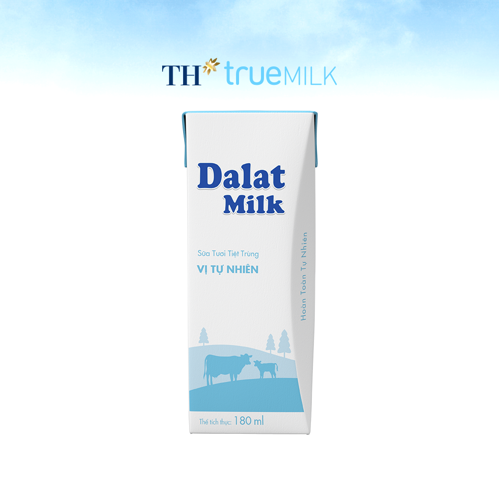 Thùng 48 hộp sữa tươi tiệt trùng vị tự nhiên Dalatmilk 180ml (180ml x 48)