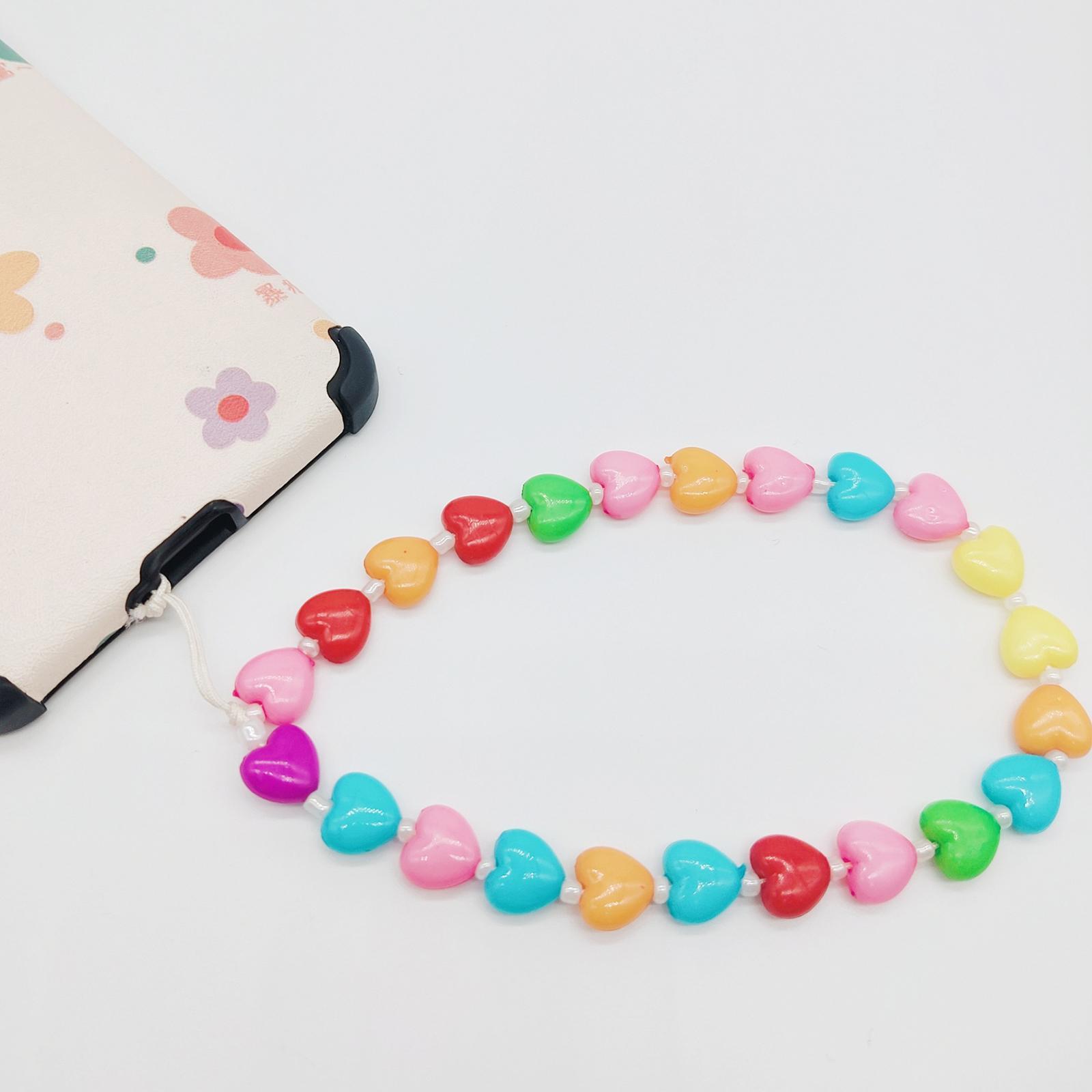 Resin Phone Chain Strap Lanyard Beaded Key Chains for Women Girls Anti Lost