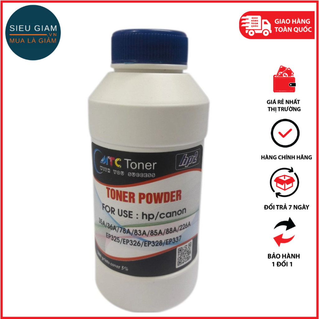 Lọ Mực Đổ Toner Powder HP1/Canon Chất Lượng Cao