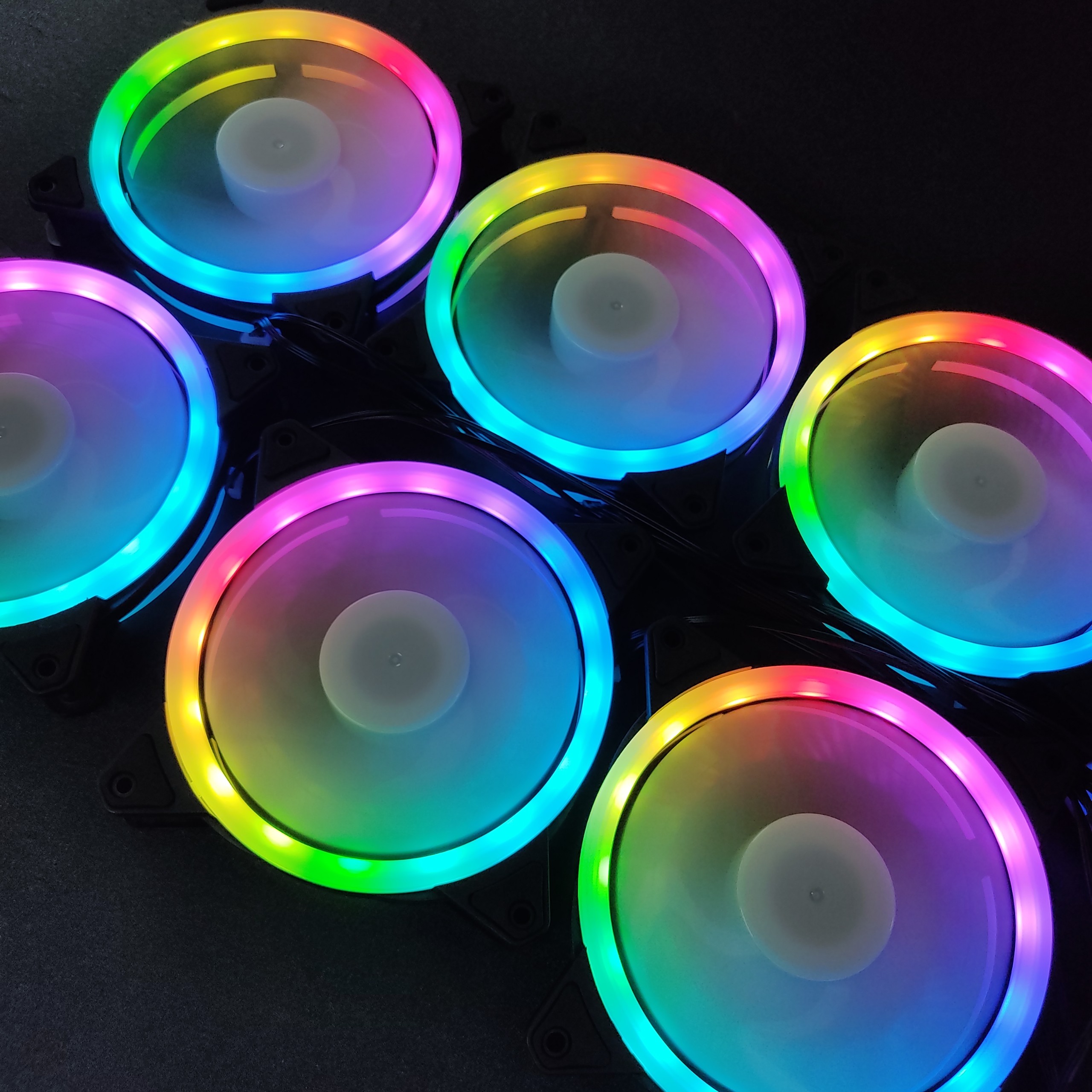 6 Quạt Tản Nhiệt, Fan Case KNC V2 Led RGB Dual Ring đồng bộ Hub điều khiển