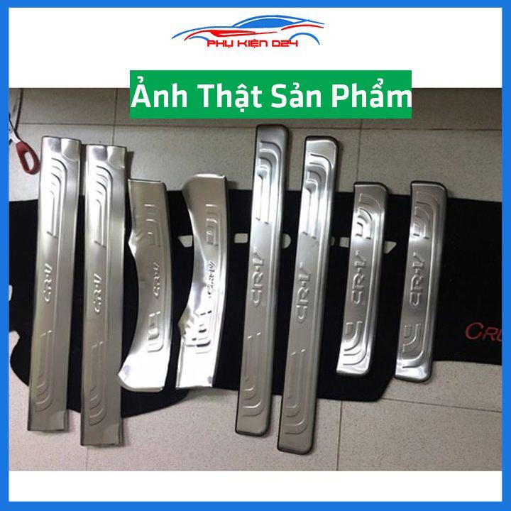 Bộ ốp bậc cửa trong ngoài nẹp bước chân CRV 2014-2015-2016 Inox chống trầy trang trí xe