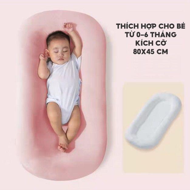 Gối Chống Trào Ngược Nệm Nằm Chống Lật Cho Bé Nhỏ 0-12 Tháng Tuổi Nệm Bọc Vải Lụa Cao Cấp