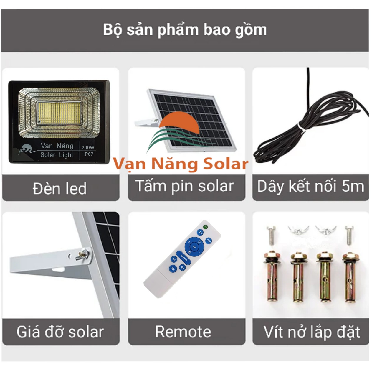 Đèn năng lượng mặt trời Vạn Năng Solar 40w