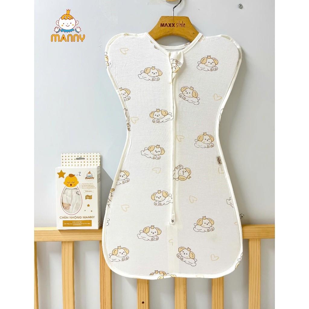 Nhộng Chũn Cotton Thun Lạnh MANNY Co Giãn, Mềm Mại Cho Bé Ngủ Ngon Có Khóa 2 Chiều [Mẫu Mới] - Manny- Thỏ Nâu