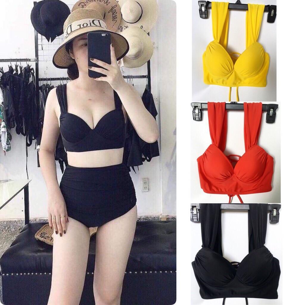 BIKINI Áo Gọng Cúp Ngực Tay Vuông Quần Nhún - BIKINISTORE