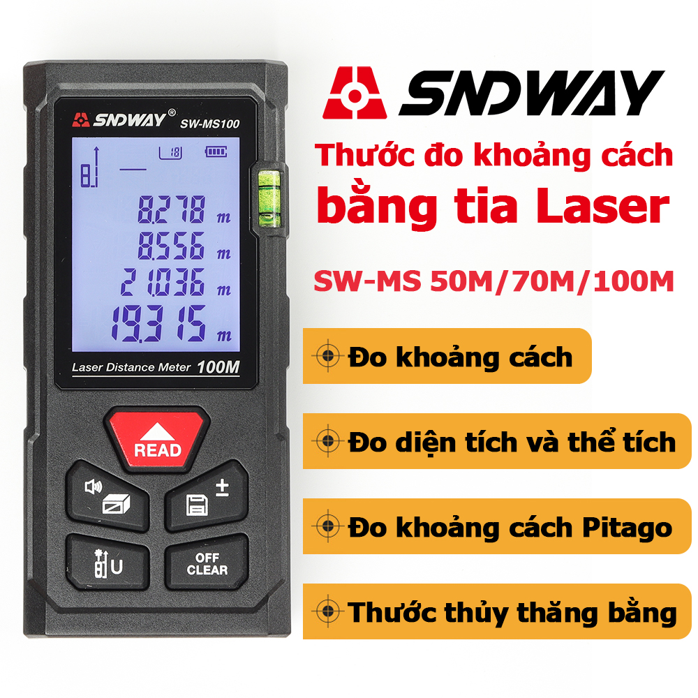 Thước đo khoảng cách bằng tia laser SNDWAY SW-MS50/MS70/MS100