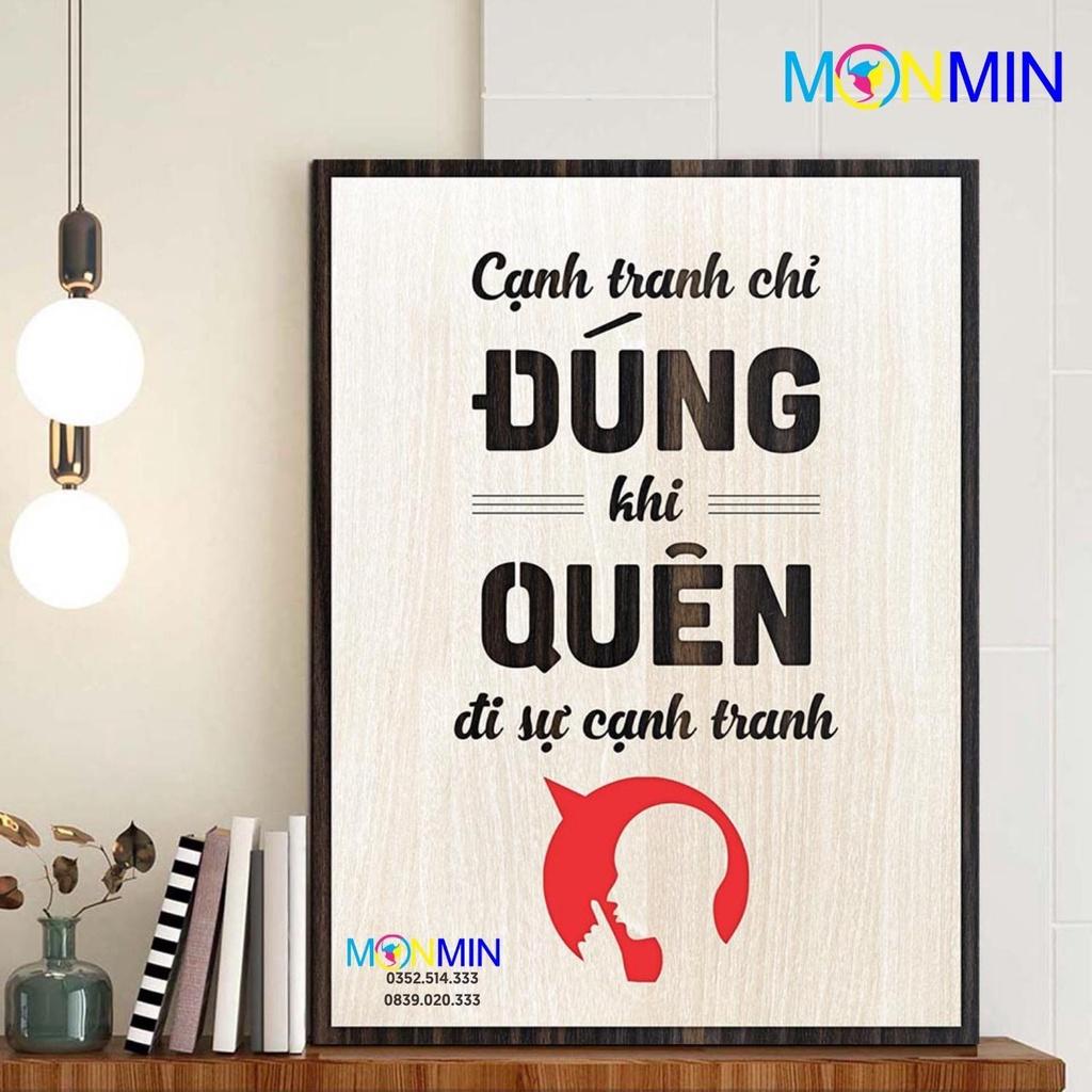 Tranh gỗ slogan tạo động lực Monmin M092 - Cạnh tranh chỉ đúng khi quên đi sự cạnh tranh