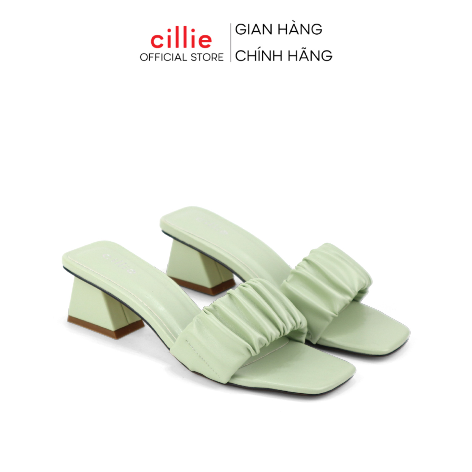 Guốc nữ quai ngang nhúng bèo tiểu thư màu pastel nhẹ nhàng đế vuông 3cm đi chơi đi dạo Cillie 1138