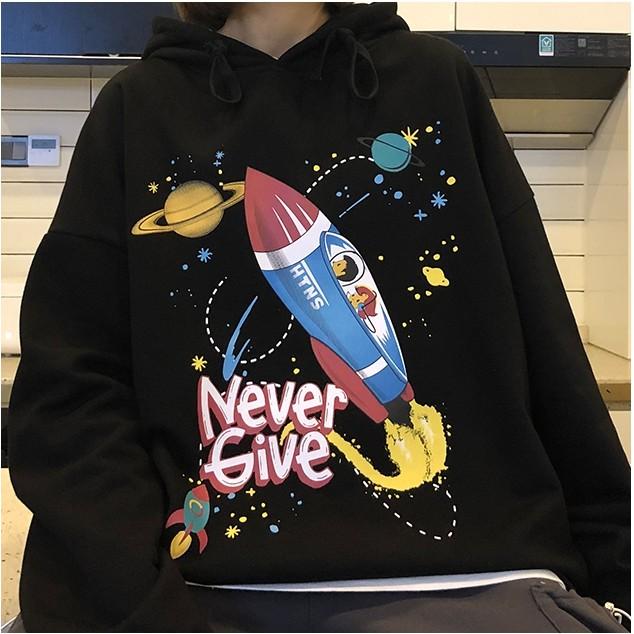 ÁO HOODIE NÓN CHUI TRÙM ĐẦU NAM NỮ UNISEX TÊN LỬA HTNS ÁO KHOÁC NỈ NGOẠI MỀM MỊN, Áo Nỉ Hoodie Nữ Nam Unisex ulzzang from rộng-Jins Store