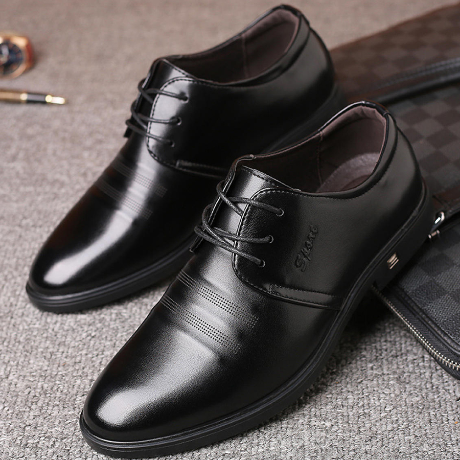 Giày Tây Mũi Nhọn Thiết Kế Buộc Dây Kiểu Hàn Quốc Cho Nam - Tùy Chọn Size & Màu Sắc