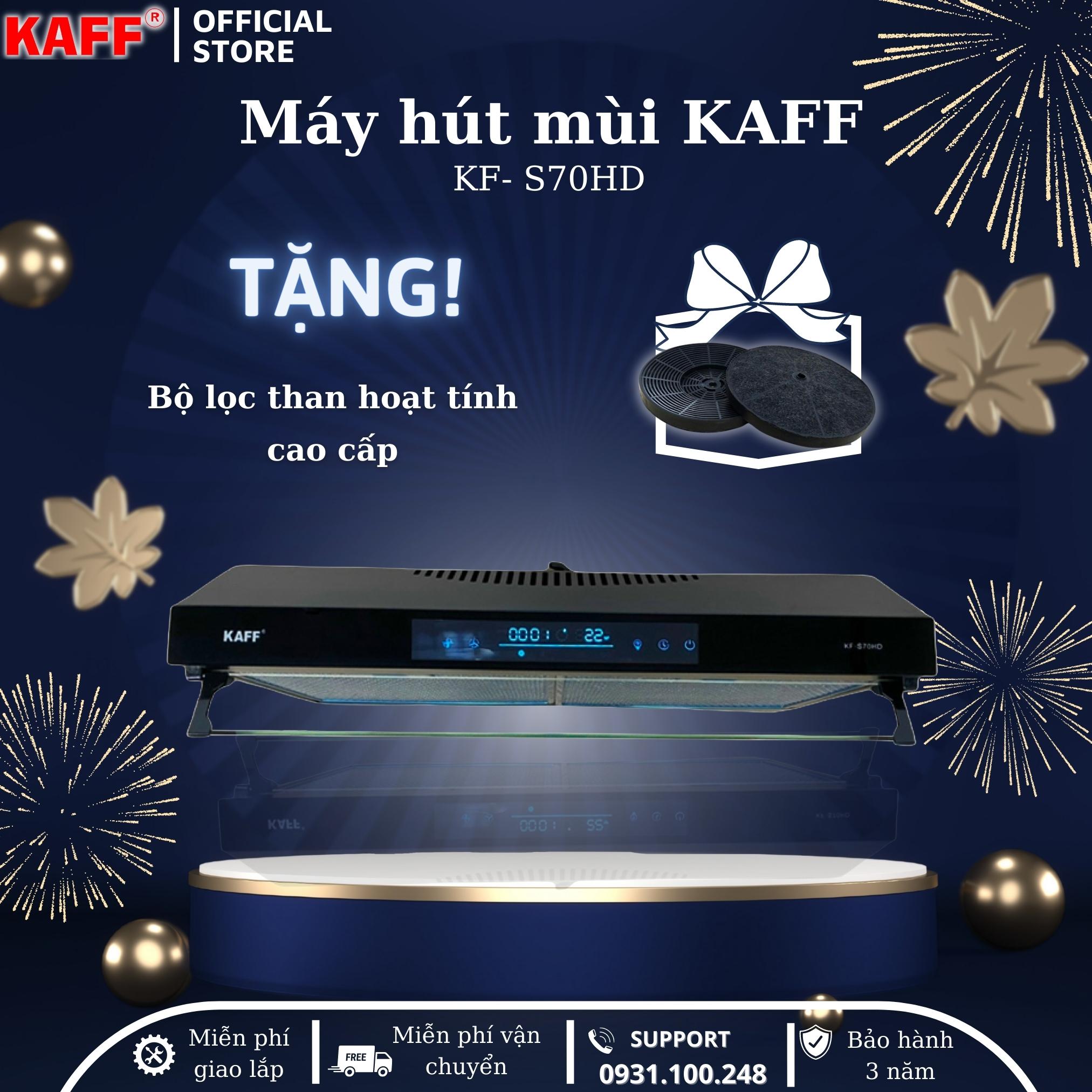 Máy hút mùi cổ điển màn hình LCD màu đen cảm ứng 700mm KAFF KF-S70HD - Hàng Chính Hãng