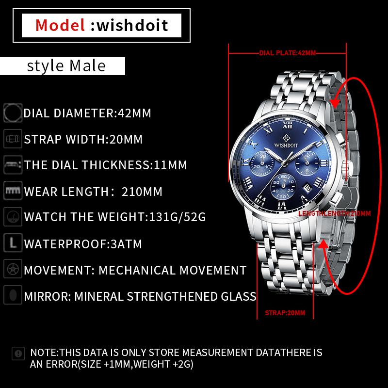 Đồng Hồ Cơ Nam 2021 New Thời Trang Nam Dây Thép Không Gỉ Cao Cấp Hàng Đầu Thể Thao Chronograph Đồng Hồ Thạch Anh Nam Đồng Hồ Relogio Masculino