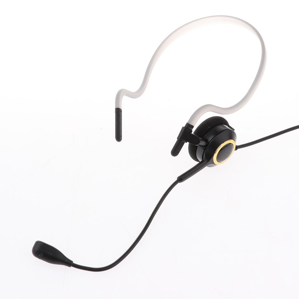 2.5mm Call Center Headset, Rear Mounted Monaural Headphone with Mic