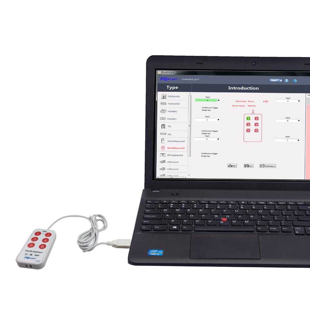 Bàn phím tay cầm HK_6 USB,6 phím tắt tùy chỉnh,Đa phương tiện