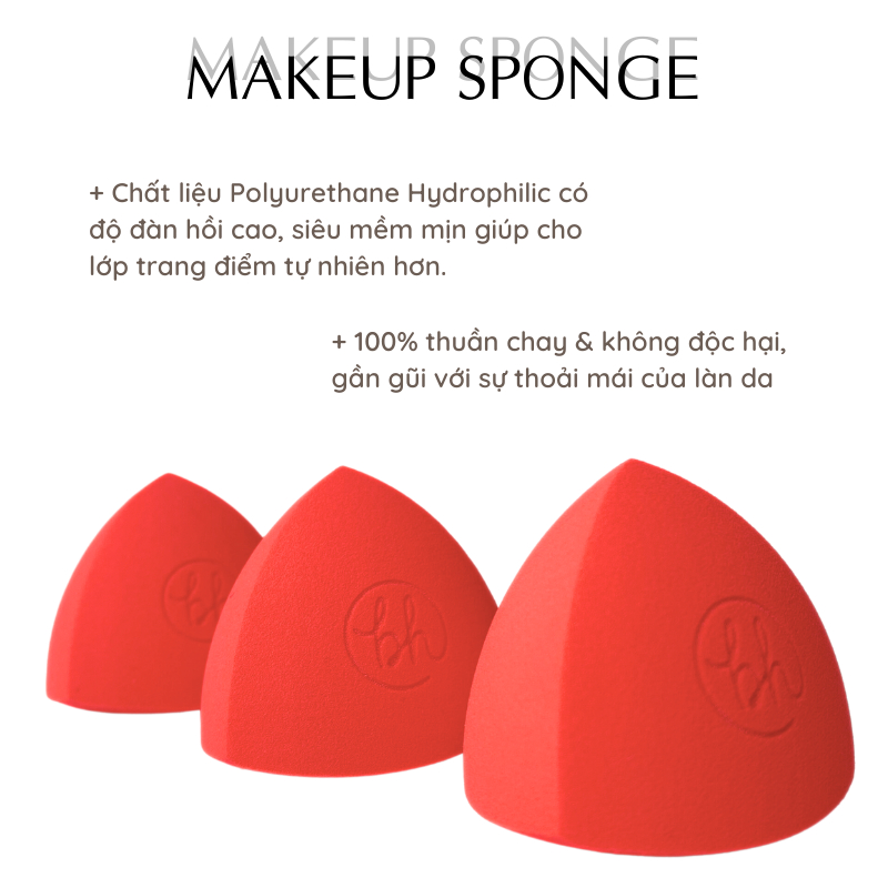 Bông Mút Tán Nền Kim Tự Tháp BH Cosmetics Red Makeup Sponge (Đỏ)