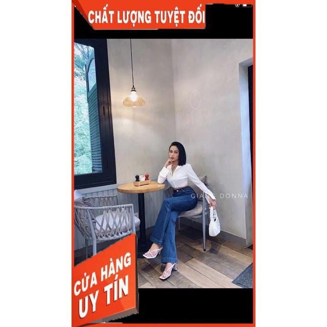 QUẦN ỐNG BASS LOE DÁNG DÀI CHẤT JEANS SIÊU ĐẸP- ảnh thật shop chụp