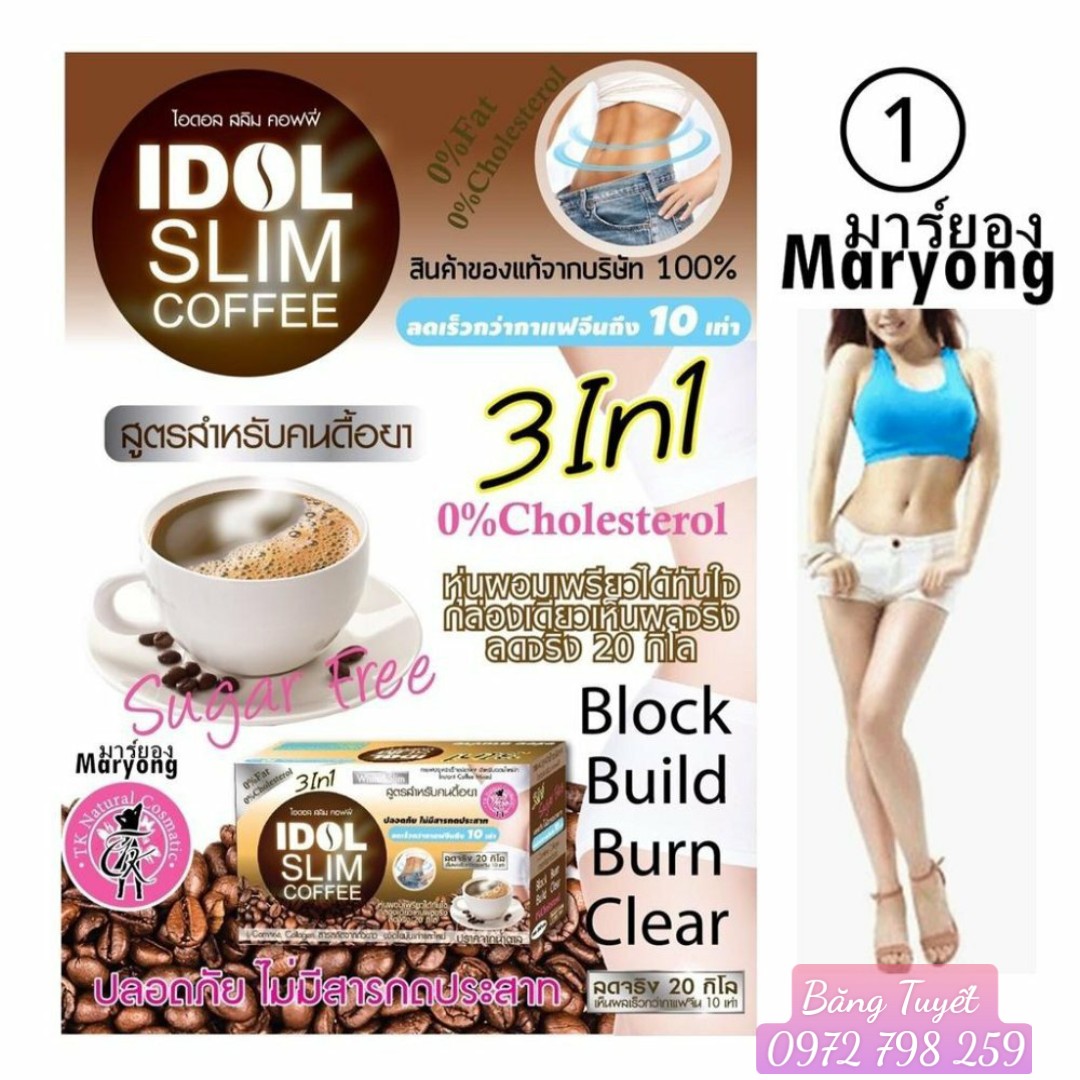 Cà phê idol slim 3in1 giảm cân Thái Lan ( hộp 10 gói )