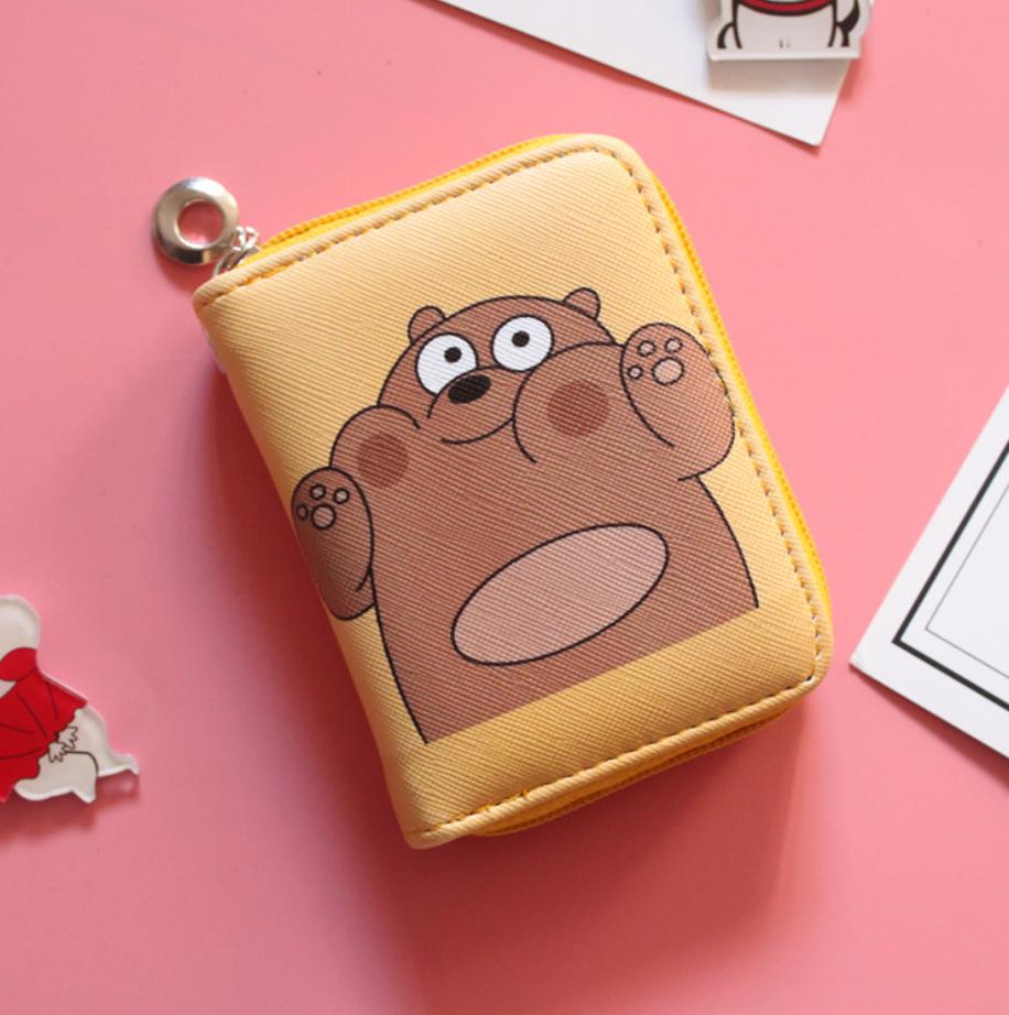 Ví da ngắn Gấu We Bare Bear Giao màu ngẫu nhiên