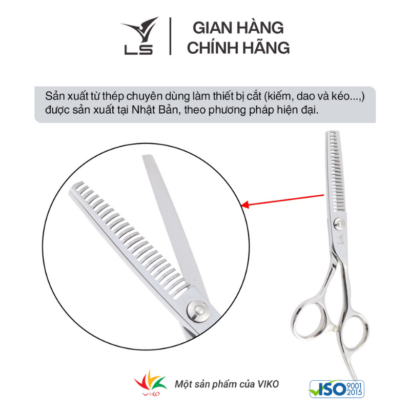 Kéo tỉa tóc LS rơi 15-20% quai offset vênh đỡ ngón cố định T3125