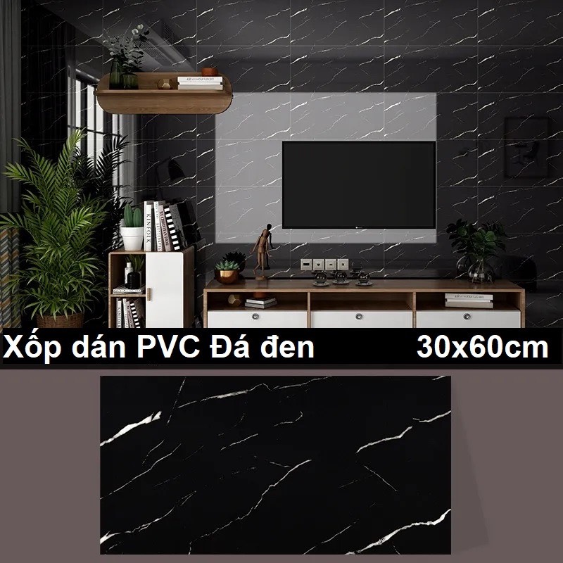 Bộ 5 Tấm Xốp Dán Tường 3D PVC Đá Vàng 60x30cm Keo Sẵn Dày 2,5mm Cao Cấp, Sang Trọng