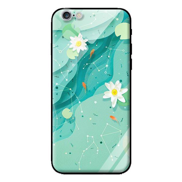 Ốp kính cường lực cho iPhone 6 Plus Họa Tiết Nền Xanh - Hàng chính hãng