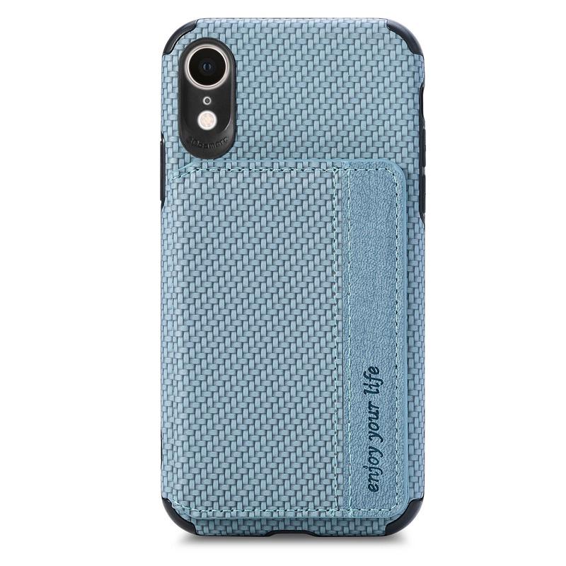 Ốp điện thoại TPU mềm họa tiết dệt thoi có ngăn đựng thẻ cho iPhone 7 Plus 8 Plus SE X XR XS MAX