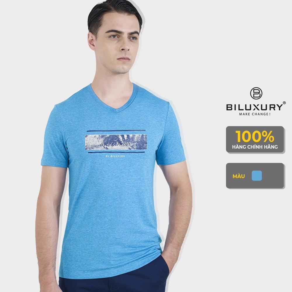 Áo Thun Nam Ngắn Tay Cổ Tim Chất Liệu Cotton Cao Cấp ,Trẻ Trung Thoáng Mát Chính Hãng Biman By BiLuxury 5APKH001XDU
