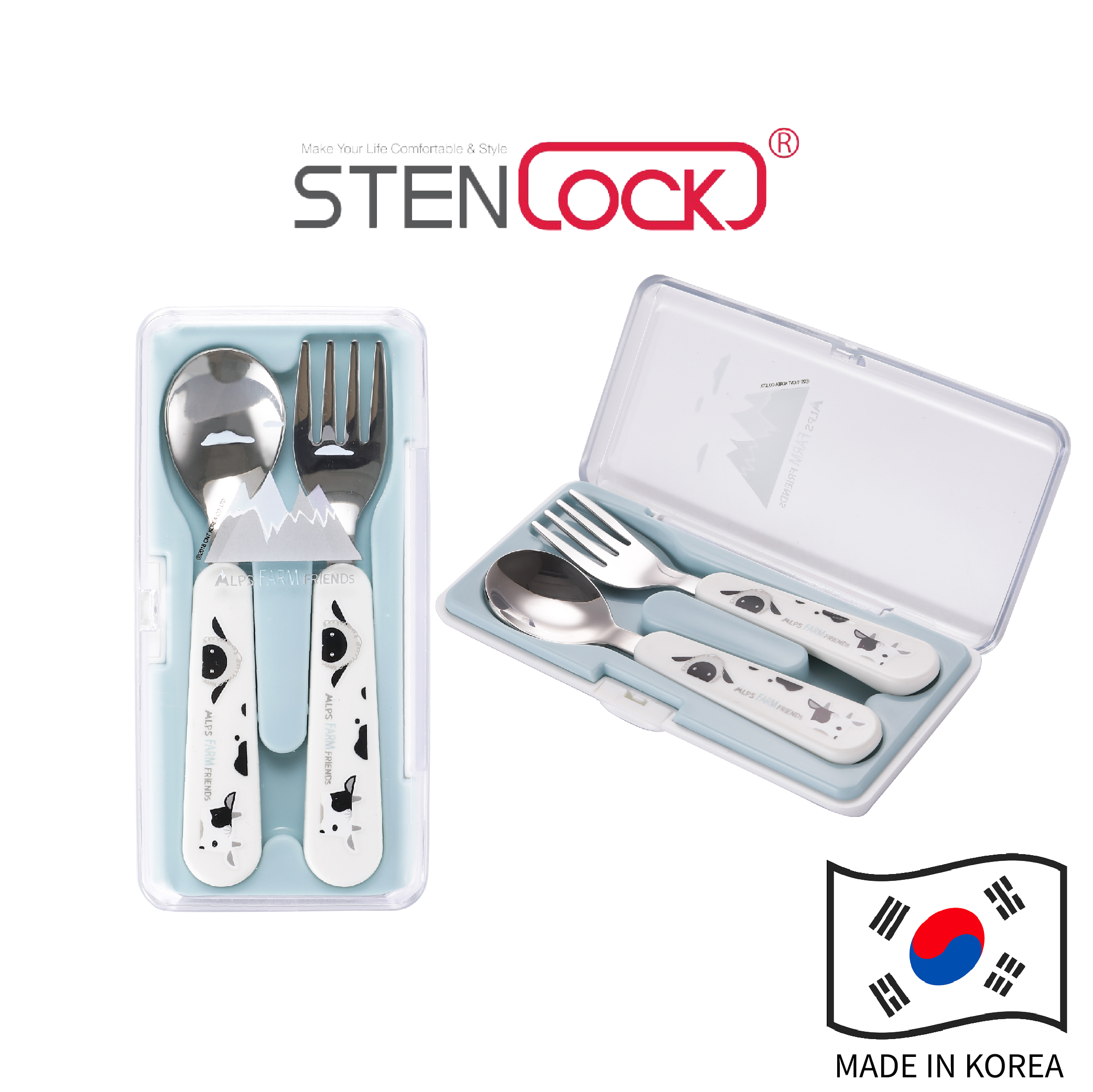 Bộ muỗng nĩa ăn dặm cho bé STENLOCK có hộp