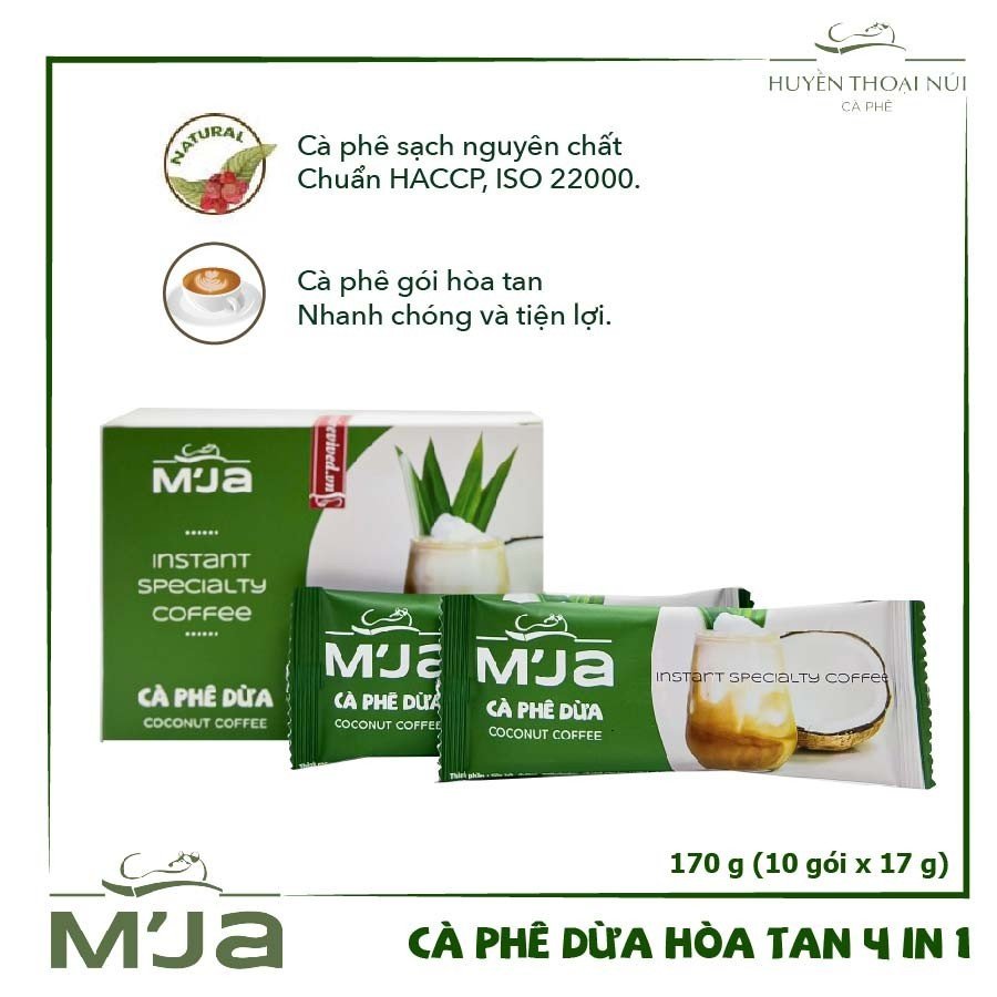 Cà Phê Đặc Sản M'JA Hòa Tan Dừa 4in1 - 170g