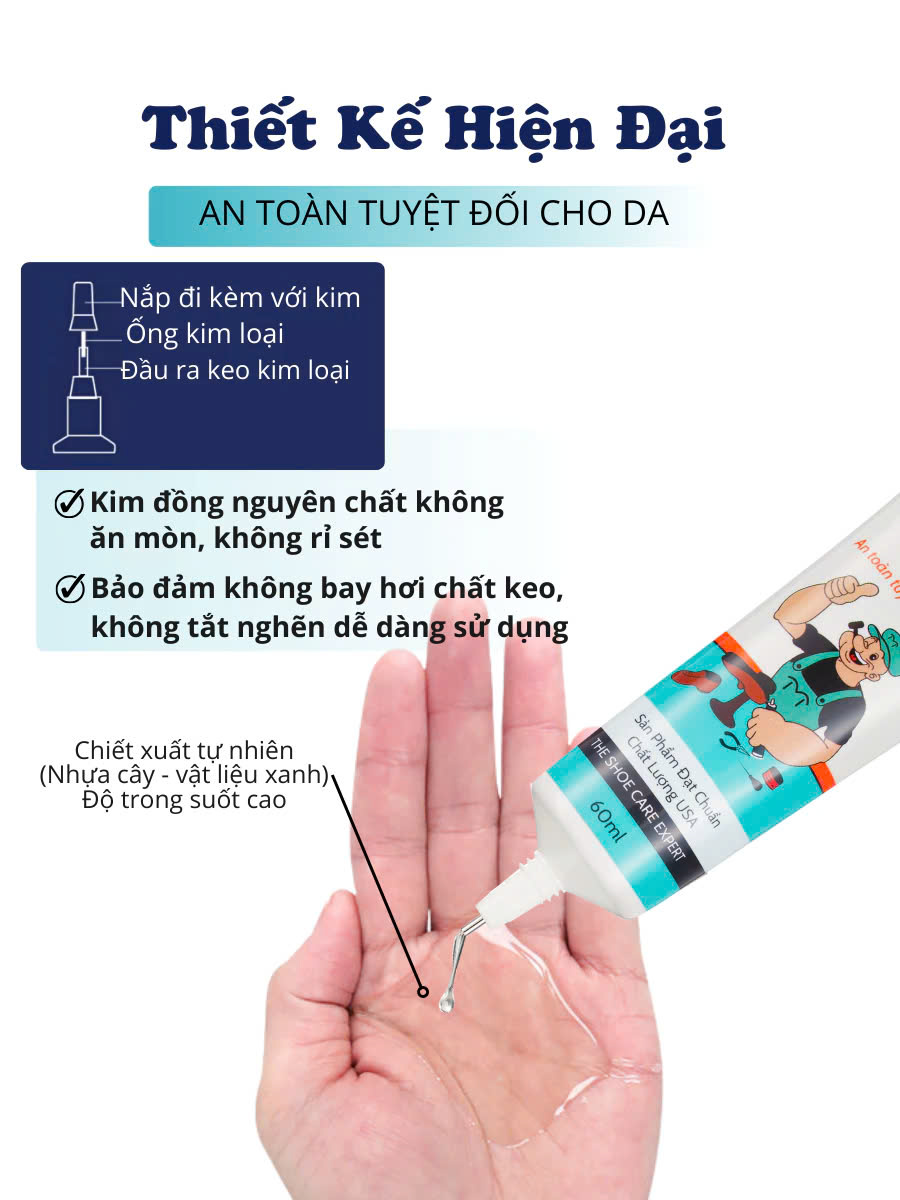 Keo Dán Giày Nhiệt Trong Suốt Siêu Dính Dùng Không Tổn Thương Da
